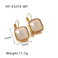 1 Pair Simple Style Round Heart Shape Inlay Titanium Steel Zircon Drop Earrings sku image 11