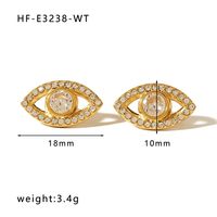 1 Pair Simple Style Round Heart Shape Inlay Titanium Steel Zircon Drop Earrings sku image 3