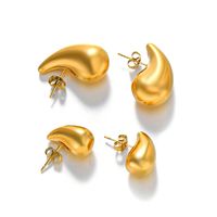 1 Pair Simple Style Geometric Plating 304 Stainless Steel 18K Gold Plated Ear Studs main image 4
