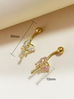 Lady Classic Style Shiny Heart Shape Stainless Steel Titanium Copper Epoxy Plating Inlay Zircon White Gold Plated Gold Plated Silver Plated Belly Ring main image 5