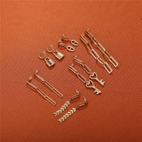 1 Pair Elegant Ethnic Style Key Lock Rectangle Plating Stainless Steel 18k Gold Plated Earrings main image 3