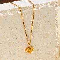 304 Stainless Steel 18K Gold Plated IG Style Plating Heart Shape Necklace main image 4