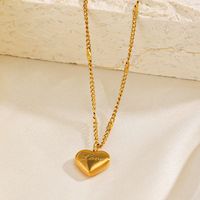 304 Stainless Steel 18K Gold Plated IG Style Plating Heart Shape Necklace main image 5