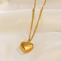 304 Stainless Steel 18K Gold Plated IG Style Plating Heart Shape Necklace main image 3