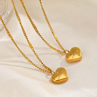 304 Stainless Steel 18K Gold Plated IG Style Plating Heart Shape Necklace main image 1