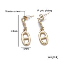 1 Pair Elegant Ethnic Style Key Lock Rectangle Plating Stainless Steel 18k Gold Plated Earrings sku image 4