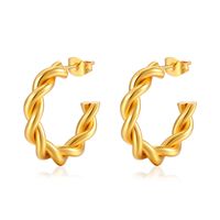 1 Pair Ig Style Twist Plating Stainless Steel 18k Gold Plated Earrings main image 2