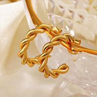 1 Pair Ig Style Twist Plating Stainless Steel 18k Gold Plated Earrings main image 3