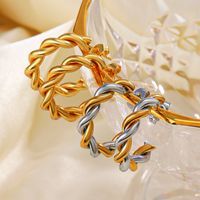 1 Pair Ig Style Twist Plating Stainless Steel 18k Gold Plated Earrings main image 1