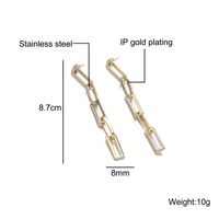 1 Pair Elegant Ethnic Style Key Lock Rectangle Plating Stainless Steel 18k Gold Plated Earrings sku image 5