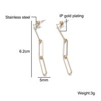 1 Pair Elegant Ethnic Style Key Lock Rectangle Plating Stainless Steel 18k Gold Plated Earrings sku image 3