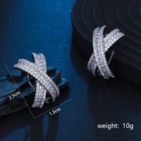 1 Pair Elegant Luxurious Shiny Letter Inlay Copper Zircon Ear Cuffs main image 2