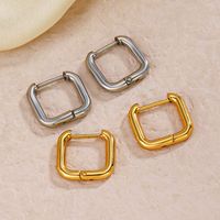 1 Pair Simple Style Square Plating 304 Stainless Steel 18K Gold Plated Earrings main image 5