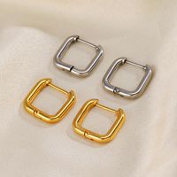 1 Pair Simple Style Square Plating 304 Stainless Steel 18K Gold Plated Earrings main image 1