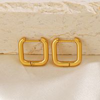1 Pair Simple Style Square Plating 304 Stainless Steel 18K Gold Plated Earrings main image 3