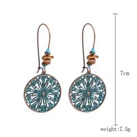 1 Pair Bohemian Water Droplets Heart Shape Flower Hollow Out Inlay Alloy Turquoise Drop Earrings sku image 4