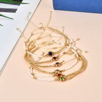 Casual Simple Style Round Stainless Steel Seed Bead Rope Beaded Inlay Zircon Bracelets main image 3