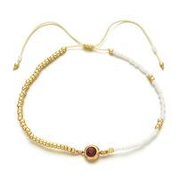 Décontractée Style Simple Rond Acier Inoxydable Perle De Rocaille Corde Perlé Incruster Zircon Bracelets sku image 11