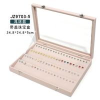 Simple Style Solid Color Wood Metal Button Jewelry Boxes sku image 9