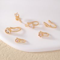 1 Piece Nose Rings & Studs Simple Style Solid Color Copper Inlay Zircon K Gold Plated main image 8