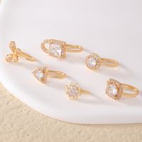 1 Piece Nose Rings & Studs Simple Style Solid Color Copper Inlay Zircon K Gold Plated main image 2