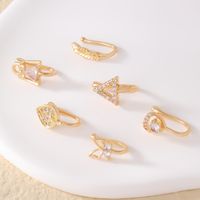 1 Piece Nose Rings & Studs Simple Style Solid Color Copper Inlay Zircon K Gold Plated main image 4