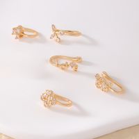 1 Piece Nose Rings & Studs Simple Style Solid Color Copper Inlay Zircon K Gold Plated main image 7