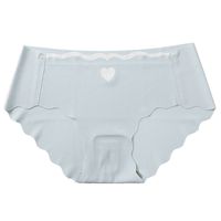 Heart Shape Solid Color Seamless Comfort Breathable Mid Waist Briefs Panties main image 3