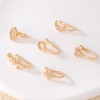 1 Piece Nose Rings & Studs Simple Style Solid Color Copper Inlay Zircon K Gold Plated main image 1