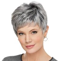 Women's Retro Casual High Temperature Wire Side Fringe Short Straight Hair Wigs main image 2