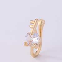 1 Piece Nose Rings & Studs Simple Style Solid Color Copper Inlay Zircon K Gold Plated sku image 1