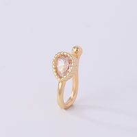 1 Piece Nose Rings & Studs Simple Style Solid Color Copper Inlay Zircon K Gold Plated sku image 2
