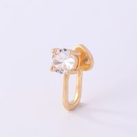 1 Piece Nose Rings & Studs Simple Style Solid Color Copper Inlay Zircon K Gold Plated sku image 4