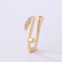 1 Piece Nose Rings & Studs Simple Style Solid Color Copper Inlay Zircon K Gold Plated sku image 6
