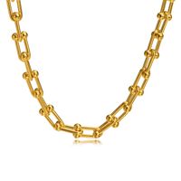 Fashion Geometric Titanium Steel Gold Plated Gold Plated Necklace sku image 2