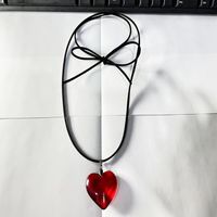 Simple Style Heart Shape Artificial Crystal Tassel Stoving Varnish Women's Pendant Necklace sku image 23