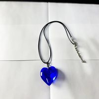 Simple Style Heart Shape Artificial Crystal Tassel Stoving Varnish Women's Pendant Necklace sku image 5