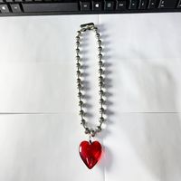 Simple Style Heart Shape Artificial Crystal Tassel Stoving Varnish Women's Pendant Necklace sku image 40