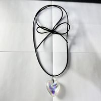 Simple Style Heart Shape Artificial Crystal Tassel Stoving Varnish Women's Pendant Necklace sku image 26