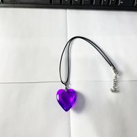Simple Style Heart Shape Artificial Crystal Tassel Stoving Varnish Women's Pendant Necklace sku image 21