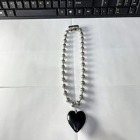 Simple Style Heart Shape Artificial Crystal Tassel Stoving Varnish Women's Pendant Necklace sku image 44