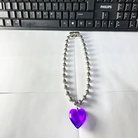 Simple Style Heart Shape Artificial Crystal Tassel Stoving Varnish Women's Pendant Necklace sku image 45