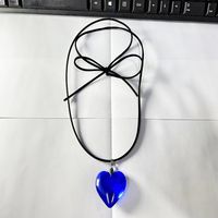 Simple Style Heart Shape Artificial Crystal Tassel Stoving Varnish Women's Pendant Necklace sku image 24