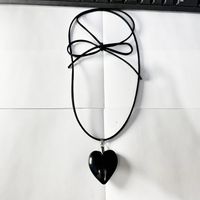 Simple Style Heart Shape Artificial Crystal Tassel Stoving Varnish Women's Pendant Necklace sku image 32