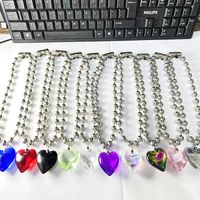 Simple Style Heart Shape Artificial Crystal Tassel Stoving Varnish Women's Pendant Necklace main image 2