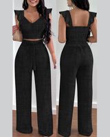Women's Casual Solid Color Linen Polyester Pants Sets main image 2