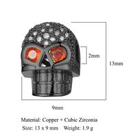 1 Piece 11 * 9mm Copper Zircon Buddha Skull Spacer Bars sku image 19
