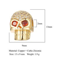1 Piece 11 * 9mm Copper Zircon Buddha Skull Spacer Bars sku image 15