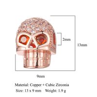 1 Piece 11 * 9mm Copper Zircon Buddha Skull Spacer Bars sku image 17