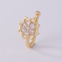 1 Piece Nose Rings & Studs Simple Style Solid Color Copper Inlay Zircon K Gold Plated sku image 9